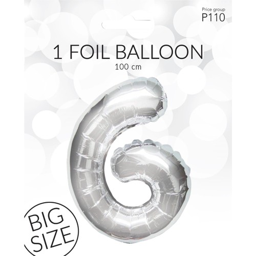 Folieb silv 6 100cm Happy Party