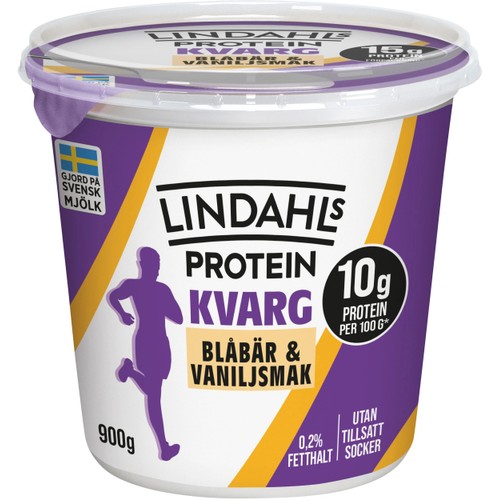 Kvarg Blåbär & Vaniljsmak 0,2% 900g Lindahls