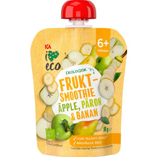 Fruktmellis Äpple päron & banan Från 6mån Ekologisk 90g ICA I love eco