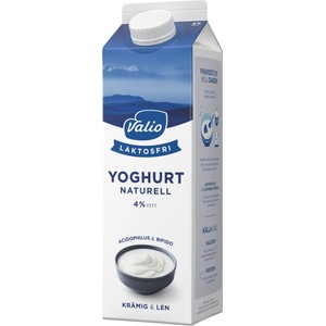 Yoghurt Naturell Laktosfri 4% 1l Valio