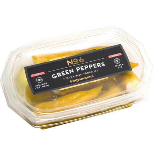 Green Peppers Fyllda Med Färskost 140g Engelmanns