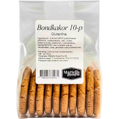Bondkakor Glutenfria 10-pack 120g Martells Glutenfria