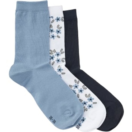 Strumpa 3p blomma 36/38 ICA I love eco