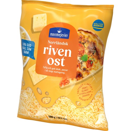 Riven ost Mild 28% 500g Norrmejerier