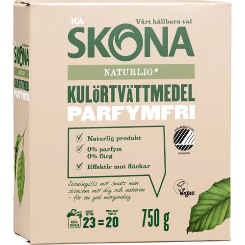 Kulörtvättmedel Parfymfri Ekologisk 750ml ICA Skona