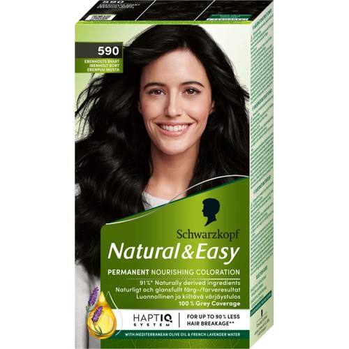 Hårfärg Natural & Easy Ebenholts Svart  590 1-p Schwartzkopf