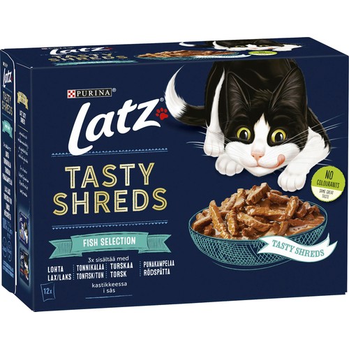 Kattmat Tasty Shreds 12-p 960g Latz