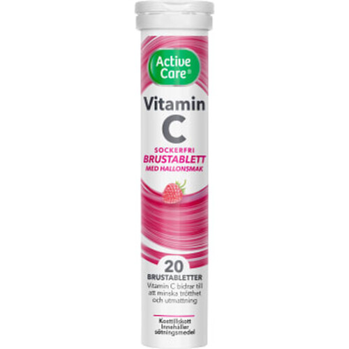 Brustablett C-vitamin Hallon Sockerfri 20-p Multiplex