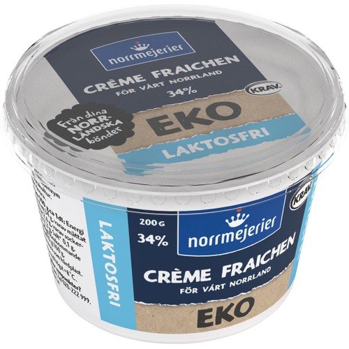 Créme Fraichen Naturell 34% Laktosfri 200g KRAV Norrmejerier