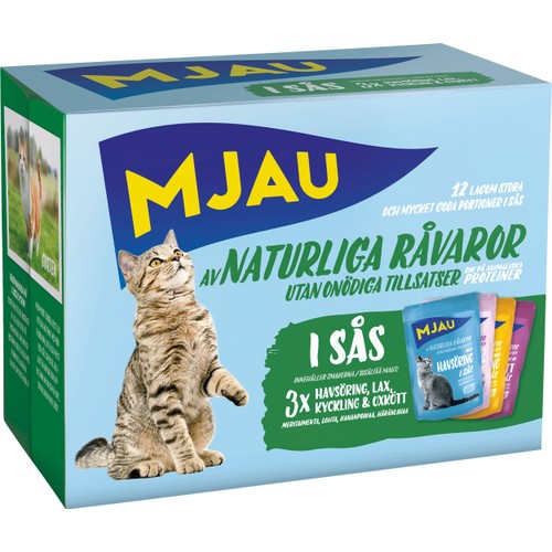 Kattmat Multibox Kött Fisk 12-p Mjau