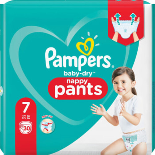BabyDry Pants S7 17+kg 30p Valuepack Pampers