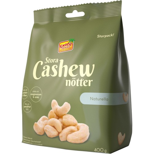 Cashewnötter Stora Naturella 400g Exotic Snacks