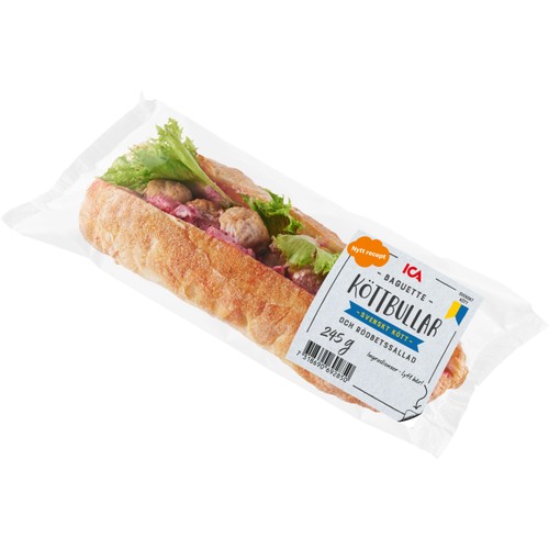 Baguette Köttbullar Rödbetssallad 245g ICA
