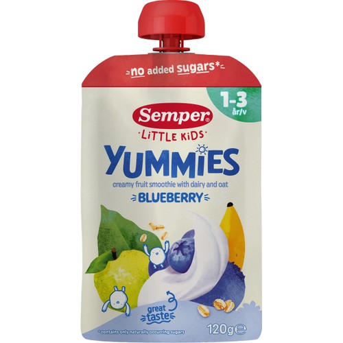 Barnmat Yummies blåbär 1år 120g Semper