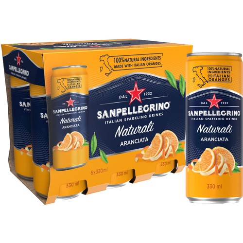 Sparkling drink Aranciata 6-p 33cl San Pellegrino