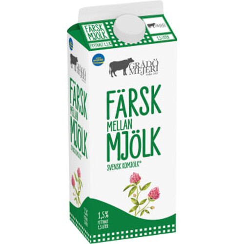 Mellanmjölk 1,5% 1,5l Grådö Mejeri