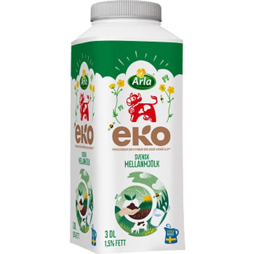 Mellanmjölk 1,5% Ekologisk 3dl Arla Ko®