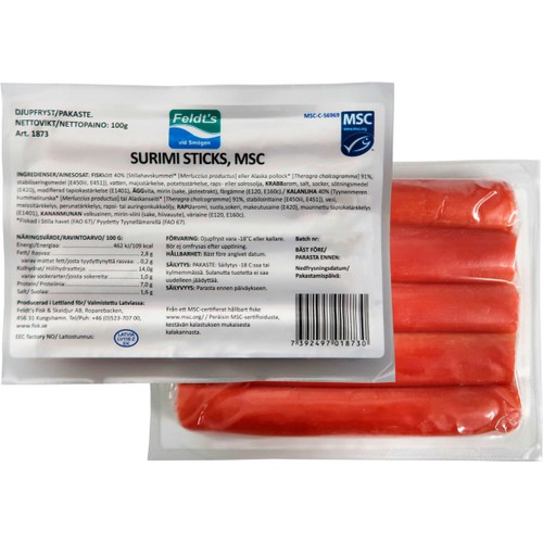 Fisk Surimi Sticks 100g Feldt's