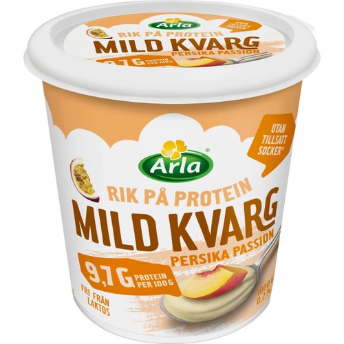 Kvarg Mild Persika Passion Laktosfri 0,2% 1000g Arla®
