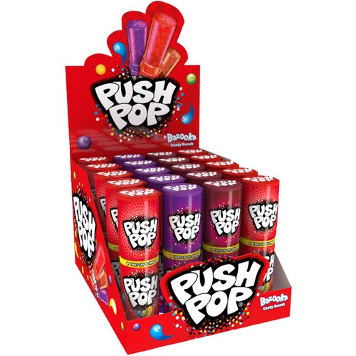 Karamellklubba Med Jordgubbsmak 15g Push Pop