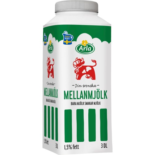 Mellanmjölk 1,5% 3dl Arla Ko