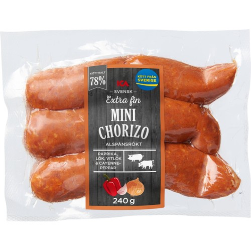 Minichorizo Extra FIn 78% Kötthalt 240g ICA