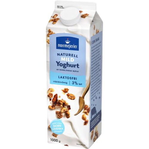 Yoghurt Naturell Mild 3% Laktosfri 1000g Norrmejerier
