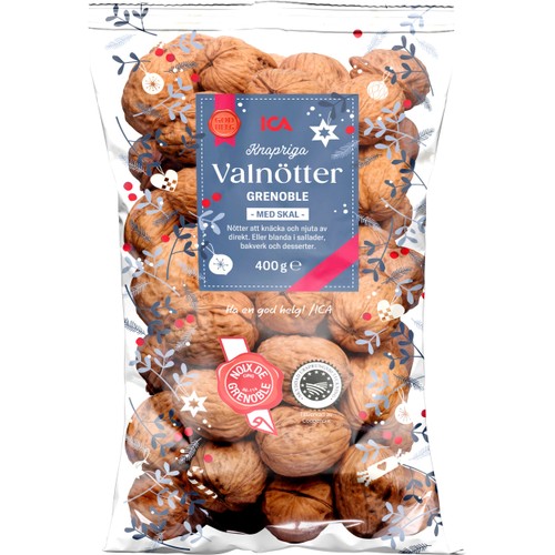 Valnötter Grenoble Torkade med skal 400g ICA