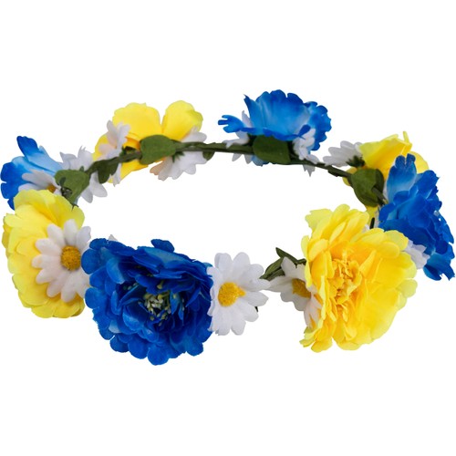 Blomkrans gul/blå