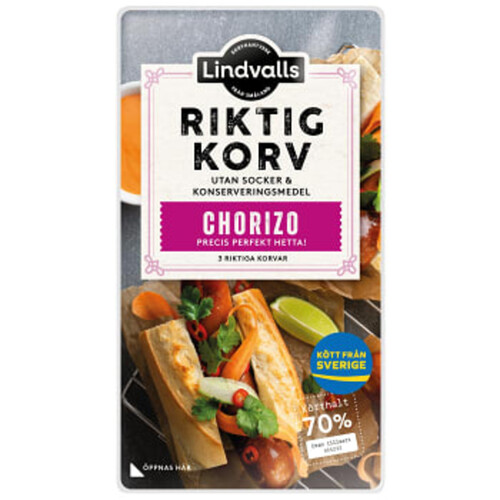 Chorizo Riktig Korv 70% Kötthalt 270g Lindvalls