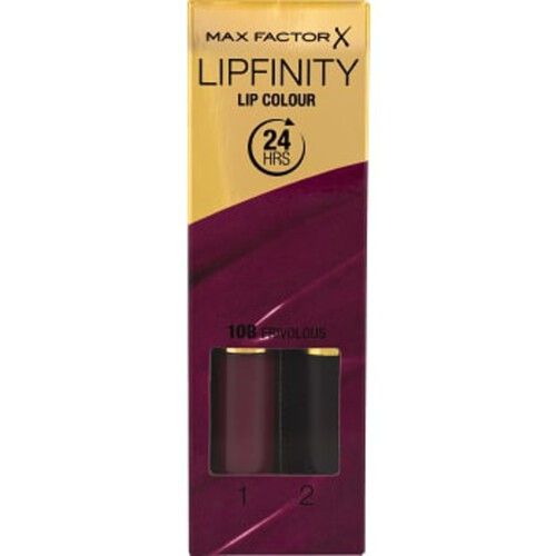 Lipfinity 108 Frivolous Läppfärg ca 2ml 2-p Max Factor