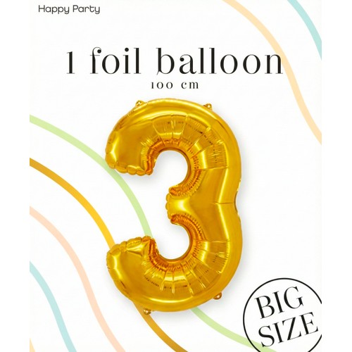 Folieb guld 3 100cm Happy Party