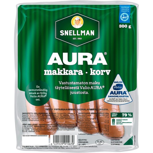 Grillkorv Aura Blåmögelost 300g Snellman