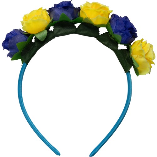 Blomdiadem gul/blå
