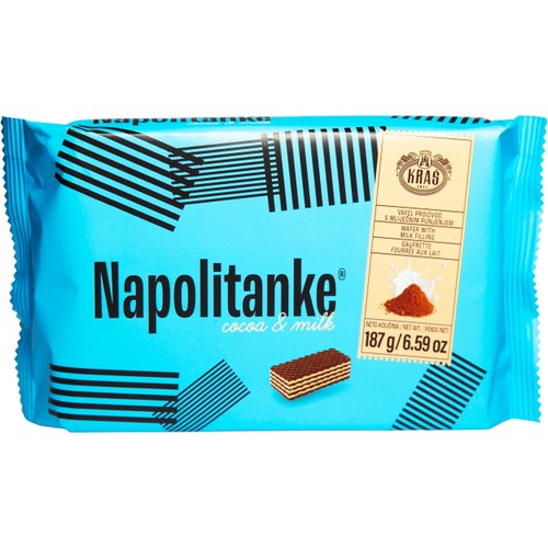 Napolitanke Wafers Kakao & Mjölk 187g Kras