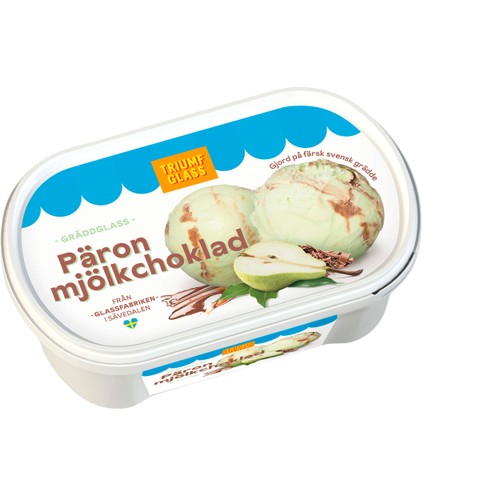 Gräddglass Päron & mjölkchoklad 500ml Triumf Glass