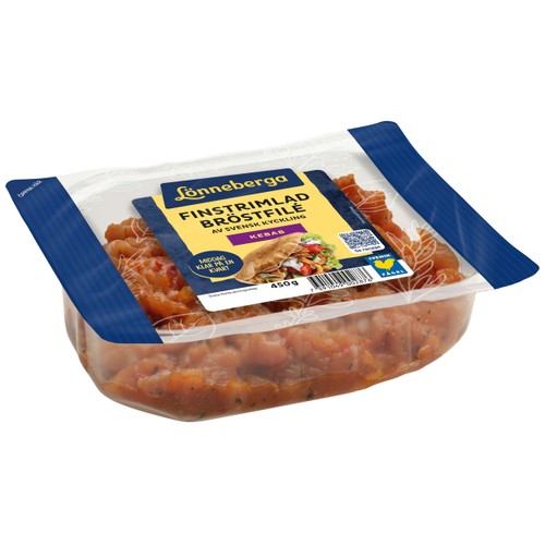 Kycklingbröstfilé Färsk Kebab Finstrimlad 450g Lönneberga