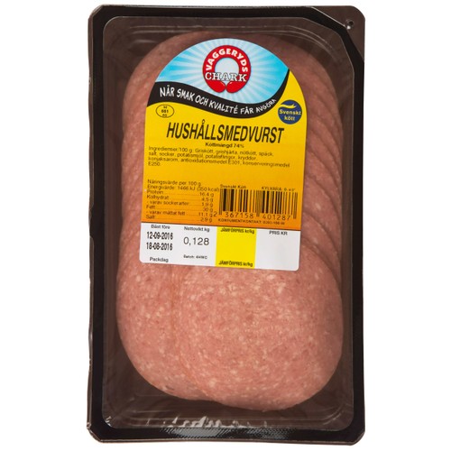 Hushållsmedwurst skivad ca 150g Vaggeryds Chark