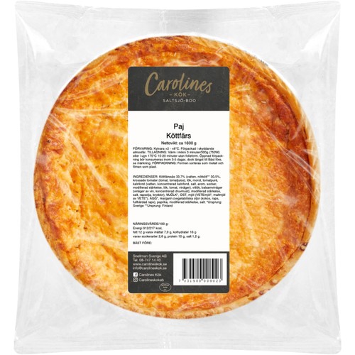 Köttfärspaj 1,6kg Carolines kök