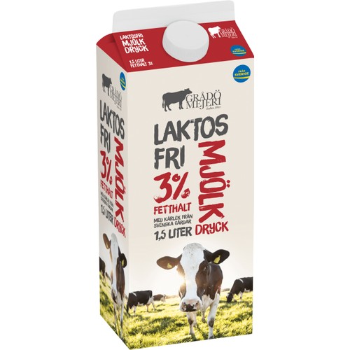Standardmjölkdryck 3% Laktosfri 1,5l Grådö Mejeri