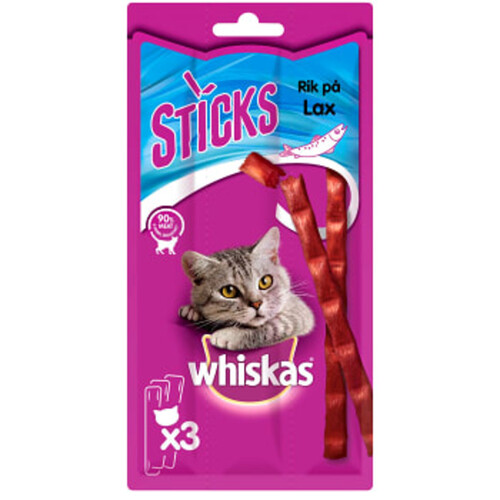 Kattgodis Sticks Lax 3-p Miljömärkt Whiskas