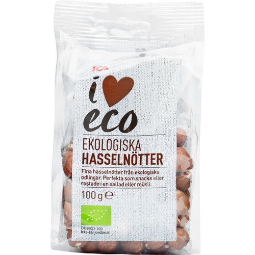 Hasselnötter naturel 100g ICA I love eco