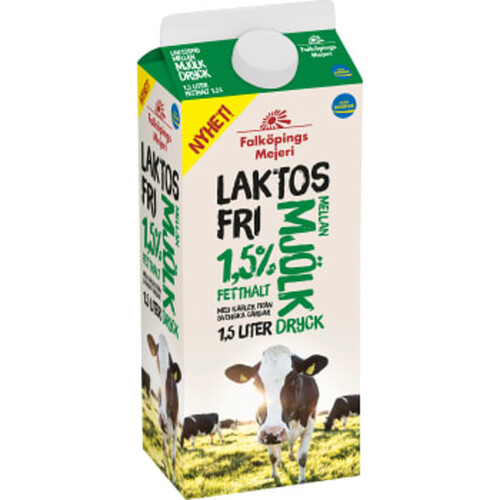 Mellanmjölkdryck 1,5% Laktosfri 1,5l Falköpings Mejeri