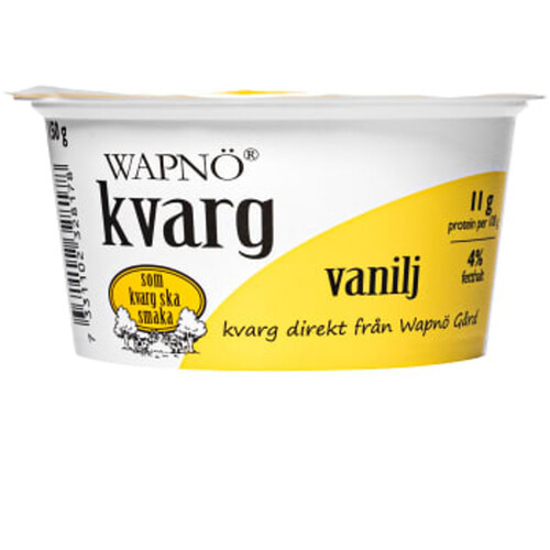 Kvarg Vanilj 4% 150g Wapnö