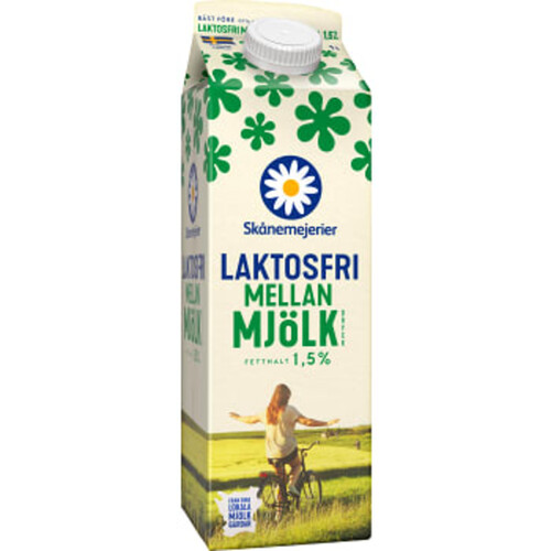 Mellanmjölk Laktosfri 1,5% 1l Skånemejerier