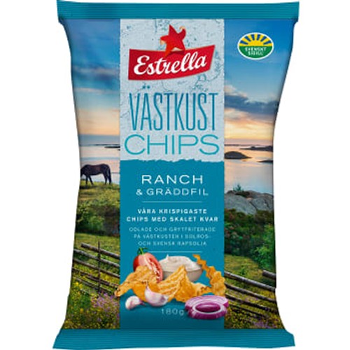 Västkustchips Ranch & Gräddfil 180g Estrella