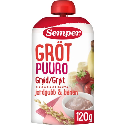 Gröt jordgubb & banan 120g Semper