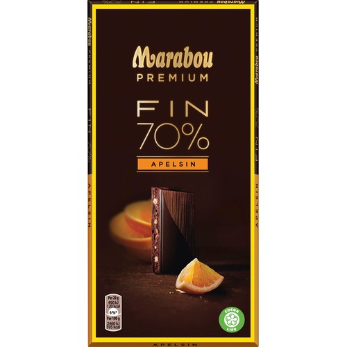 Chokladkaka Premium 70%kakao Orange 100g Marabou