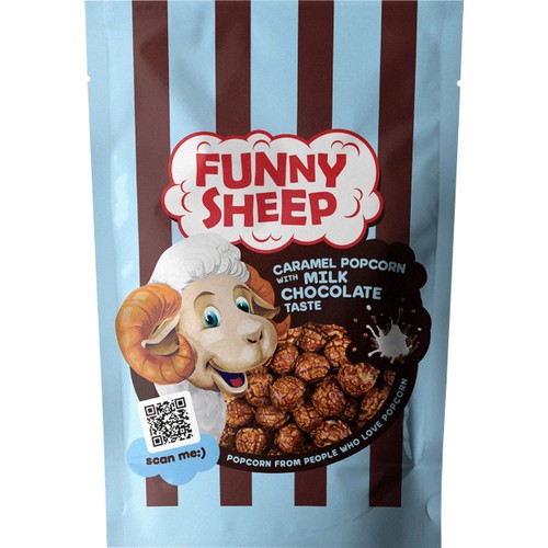 Funny Sheep Caramel Milk Chocolate Popcorn 90g Smart Snack