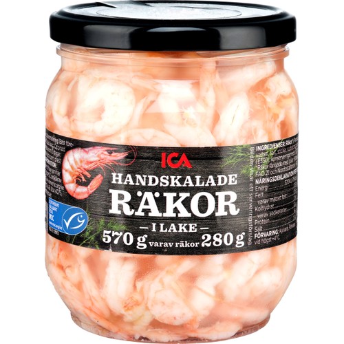 Räkor handskalade i lake 280g ICA